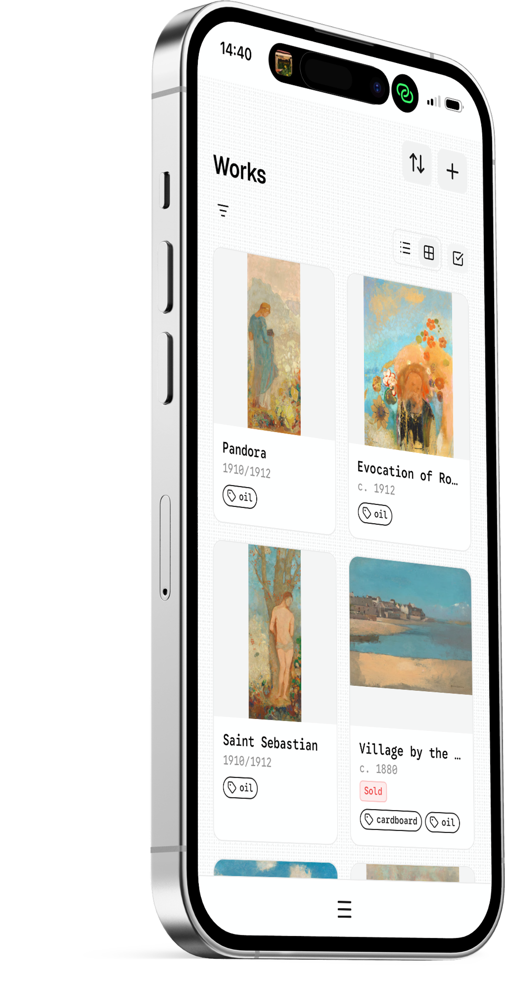 CloudCat catalogue on an iPhone